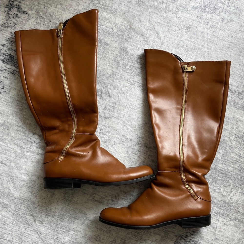 Tahari Tan Over the Knee Boots